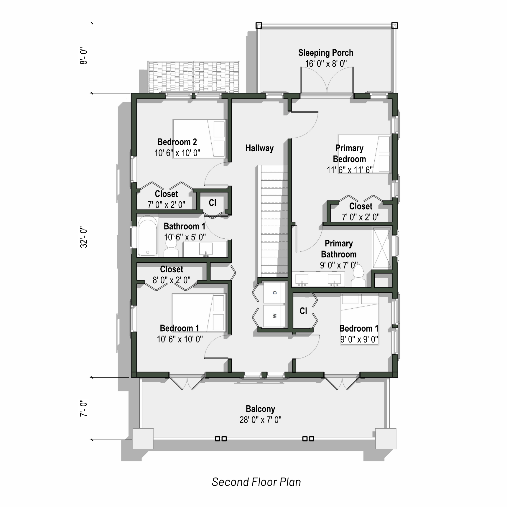 second floor plan of the Arroyo