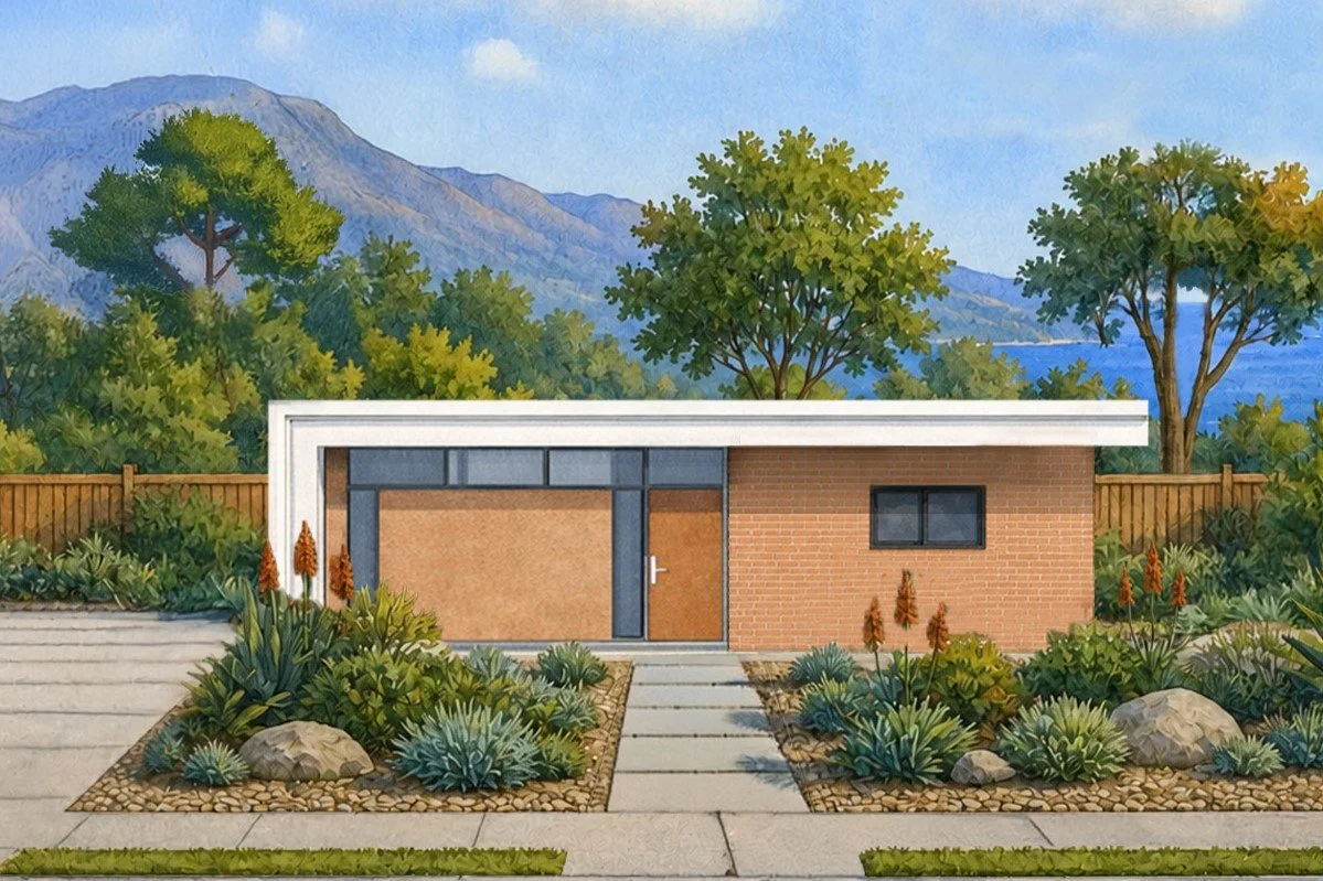 front elevation render of the Ellwood