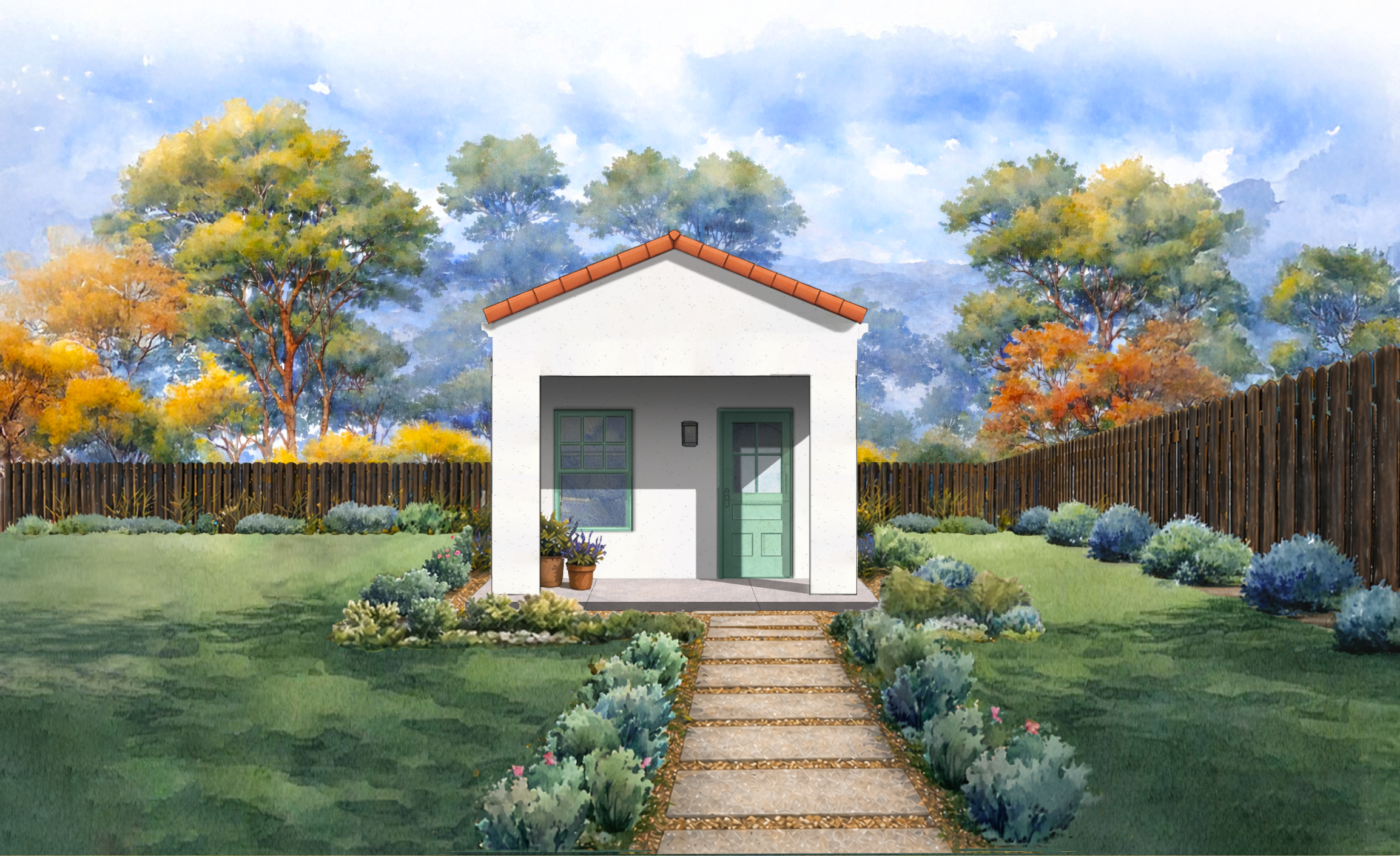 front elevation render of El Sereno