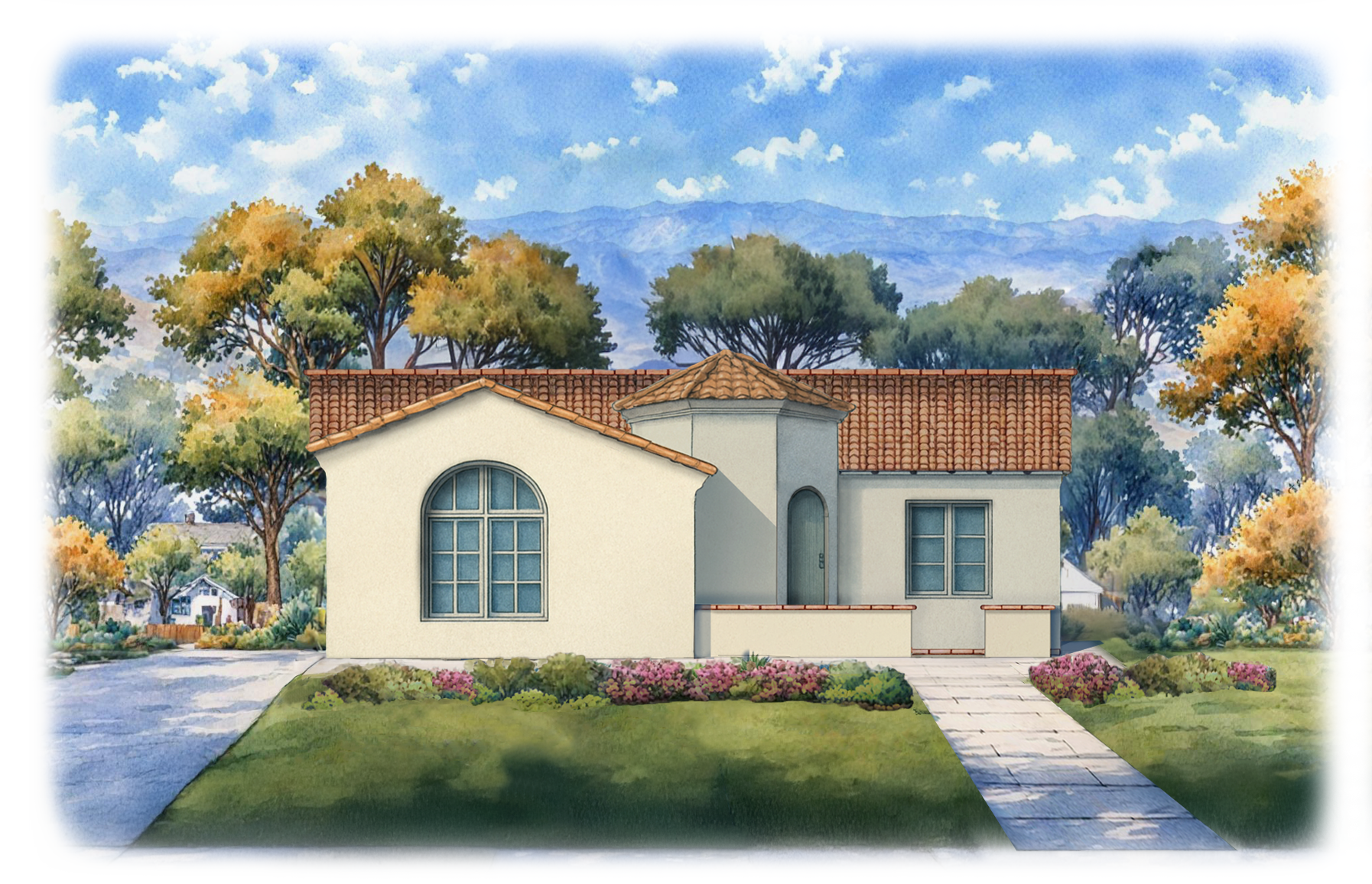 front elevation render of The Cabrillo