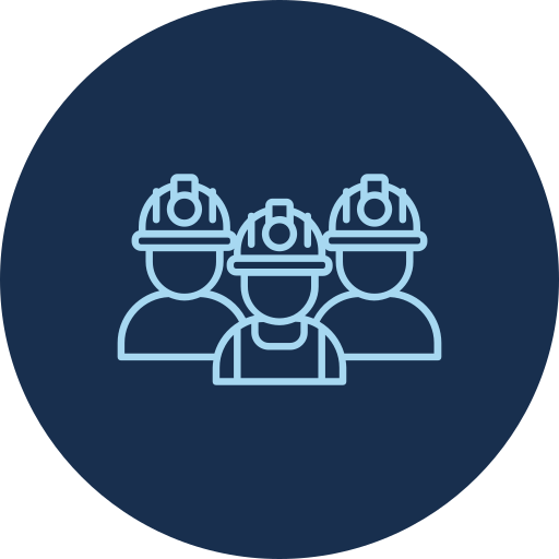 icon image of construction workers wearing hard hats