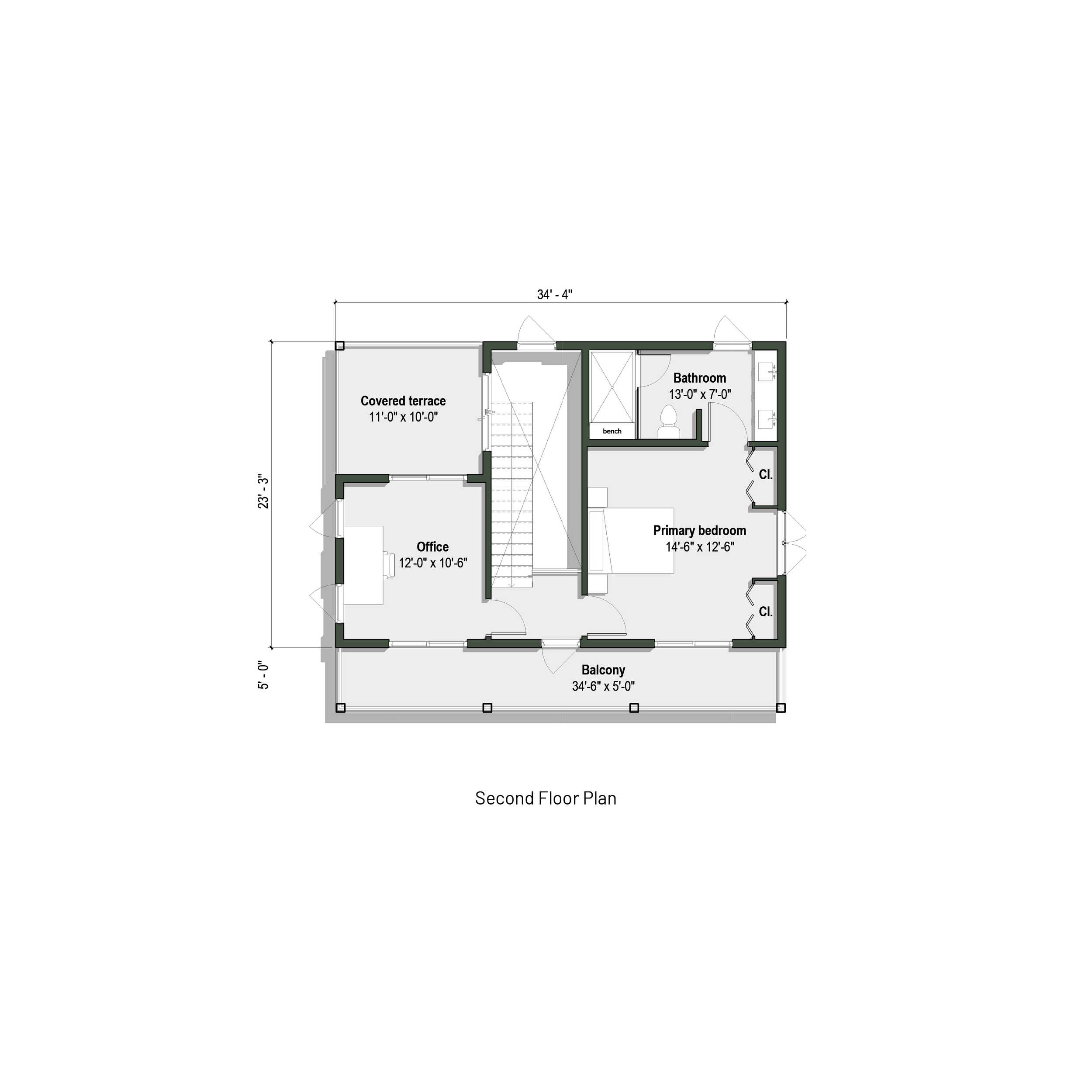 second floor plan of The Monterey II
