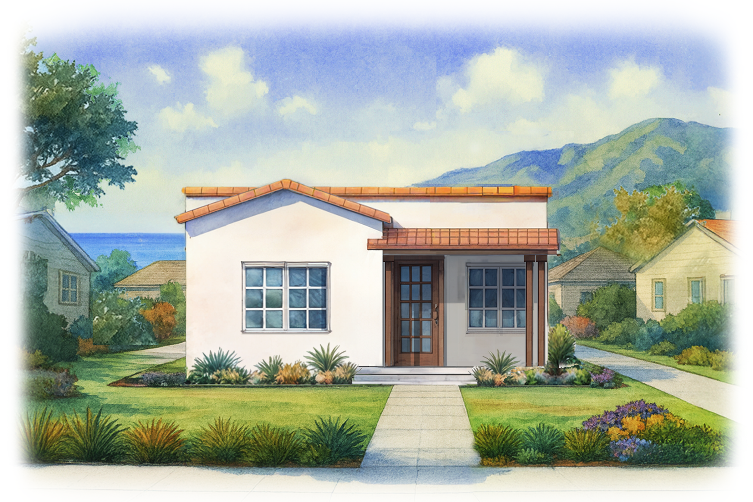 front elevation render of La Paz