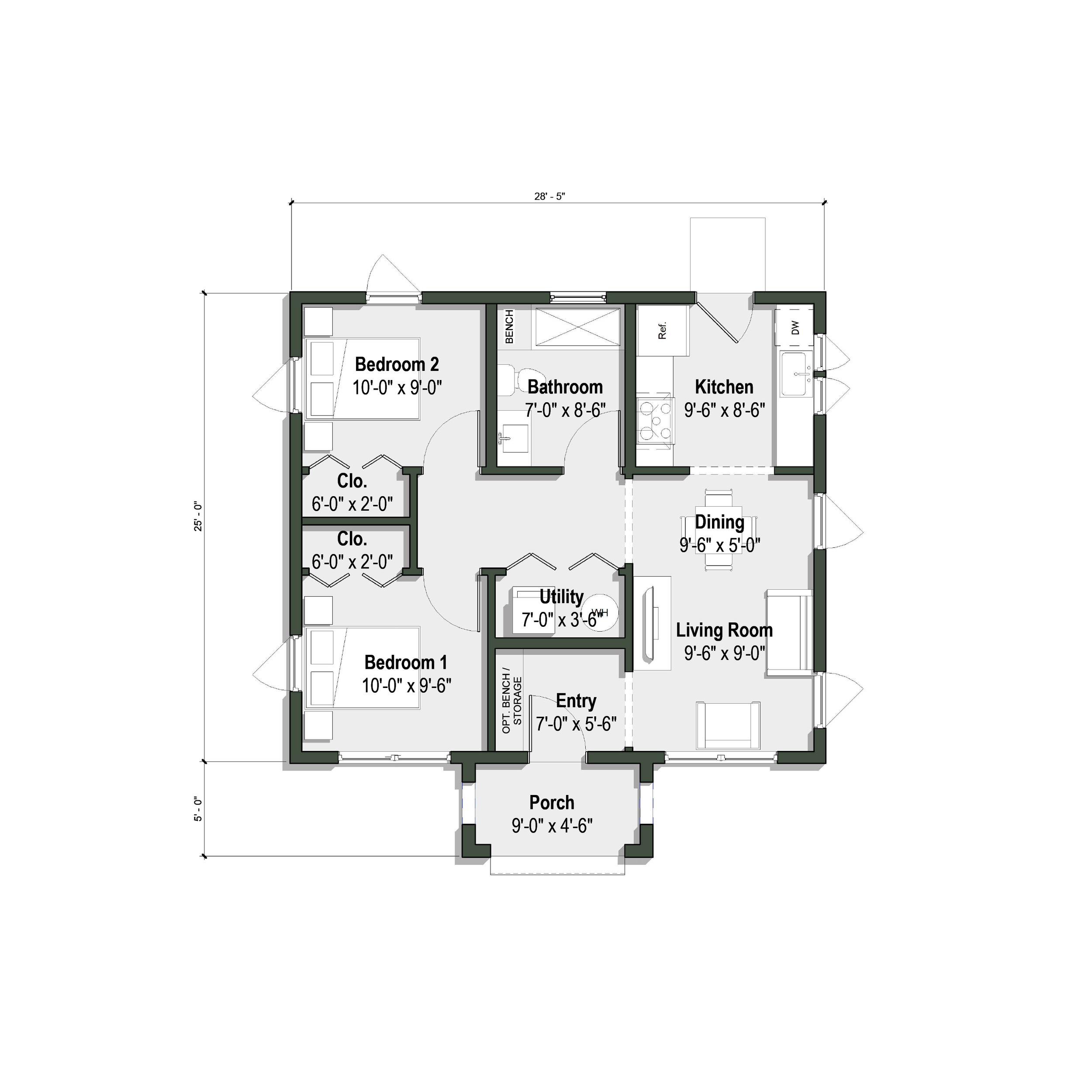 floor plan of La Calanda ADU