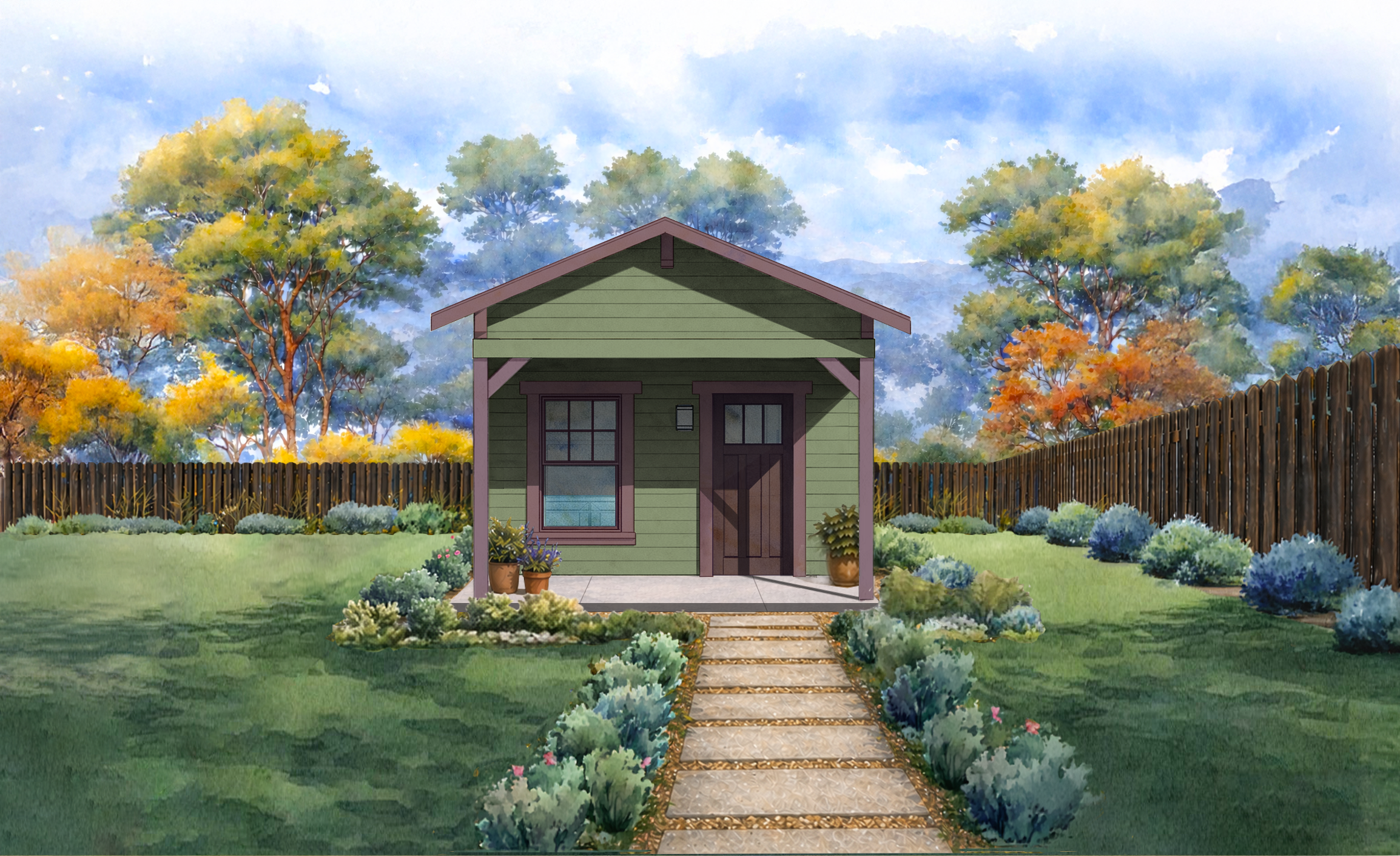 front elevation render of the Chapman
