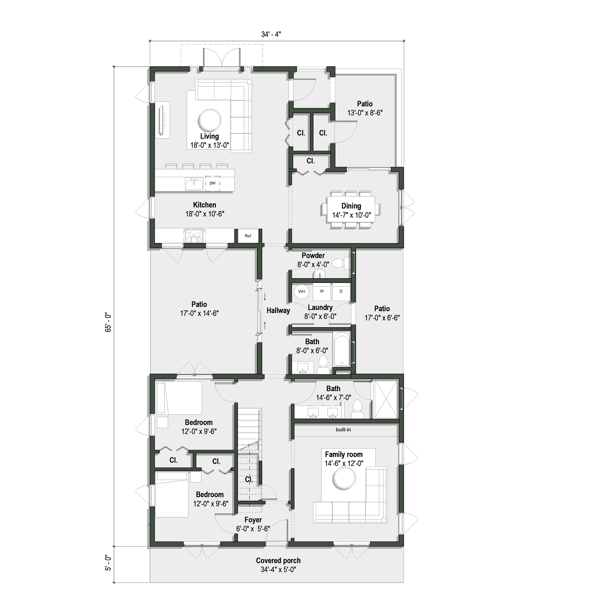 ground floor plan of The Monterey II