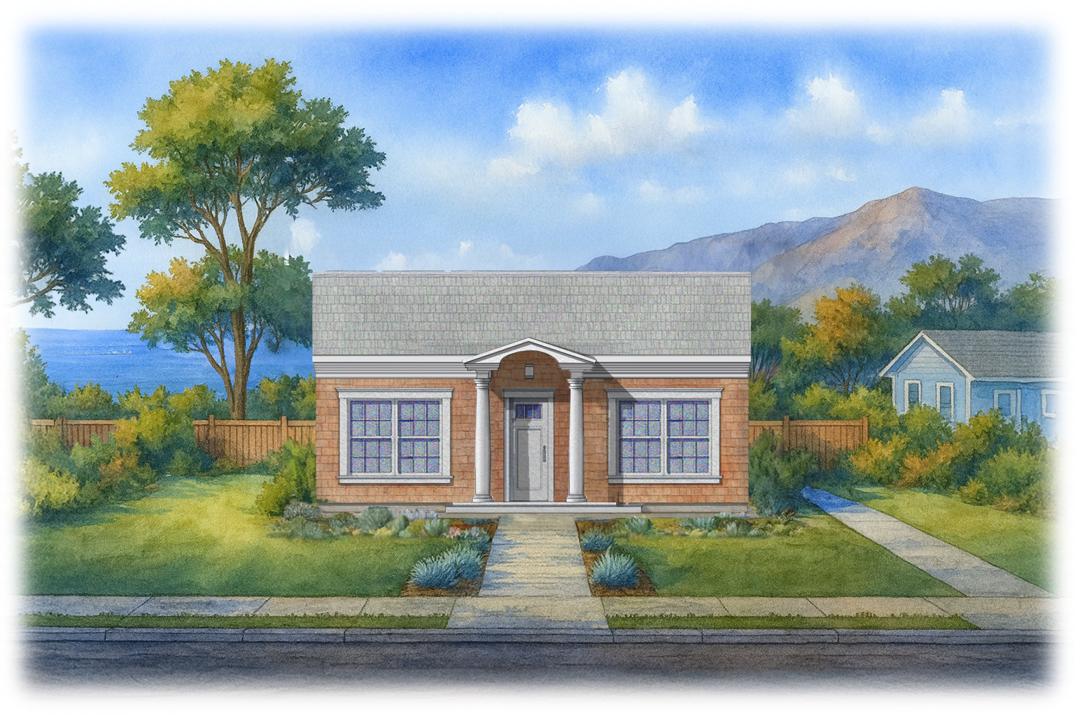 front elevation rendering of The Whitfield