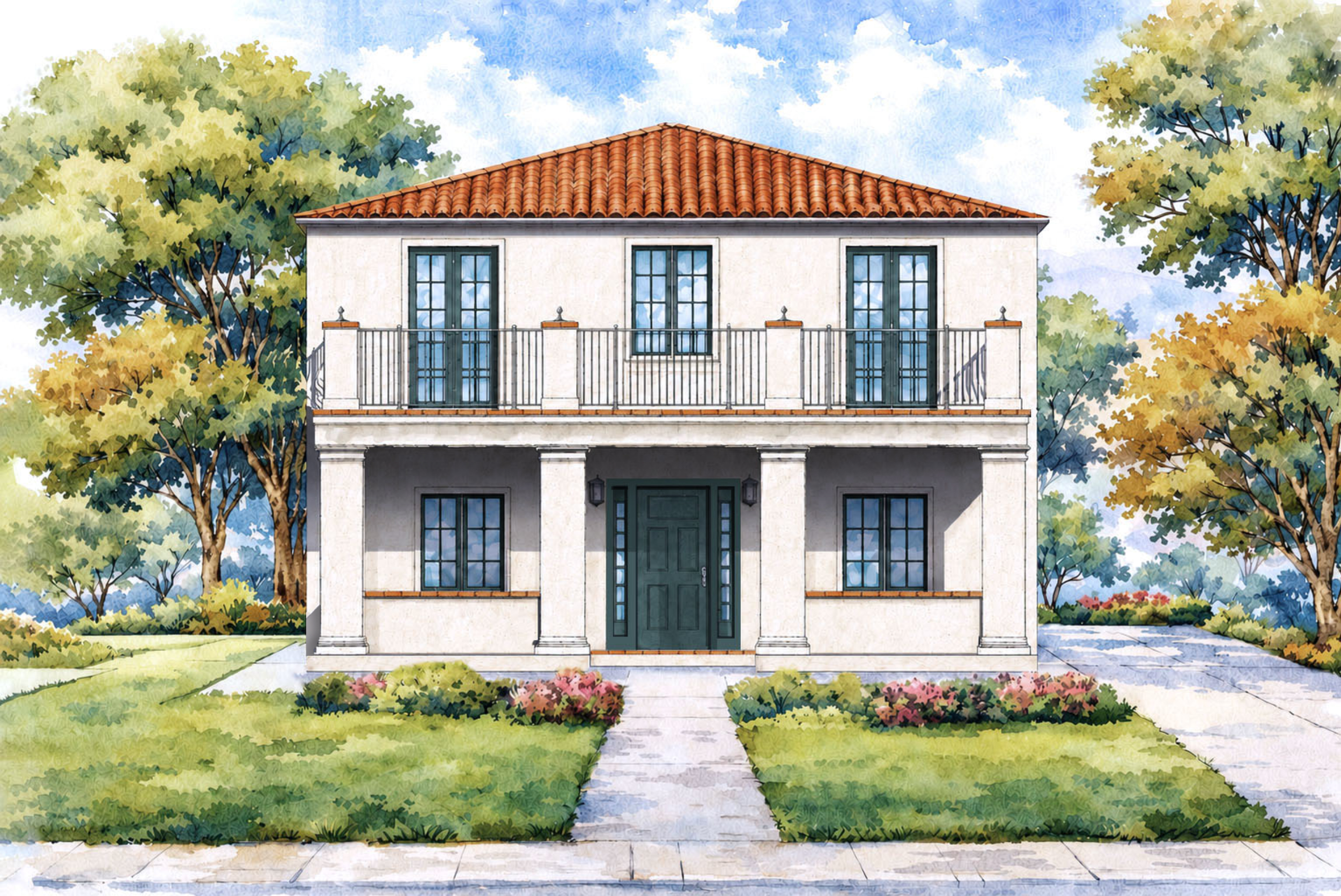 front elevation render of the Miramar