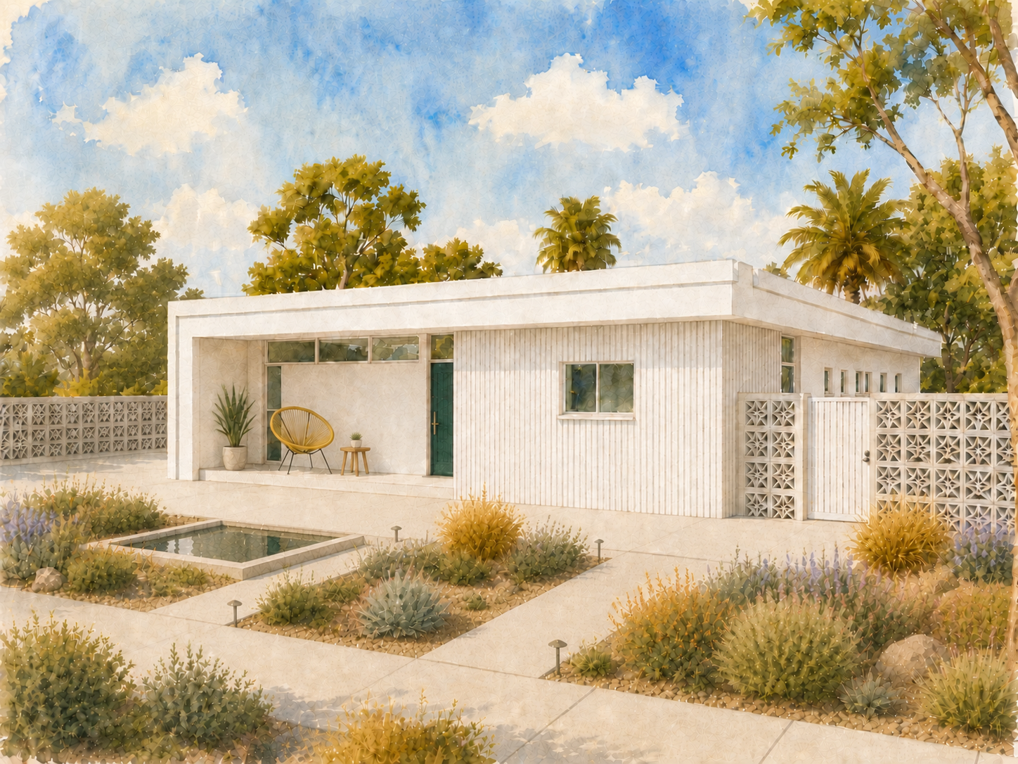 front elevation rendering of the Ellwood