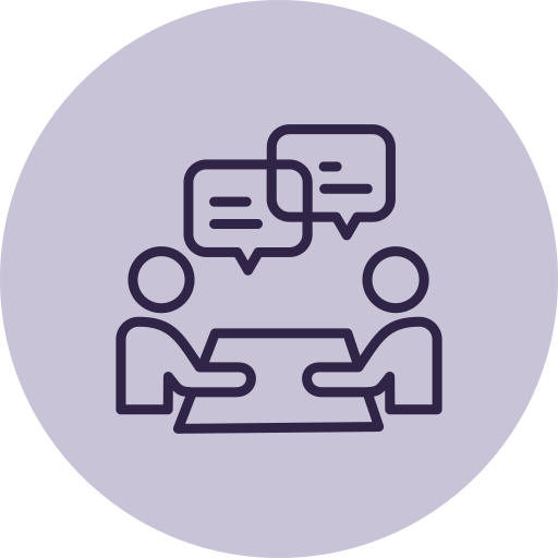 icon image of two people in conversation