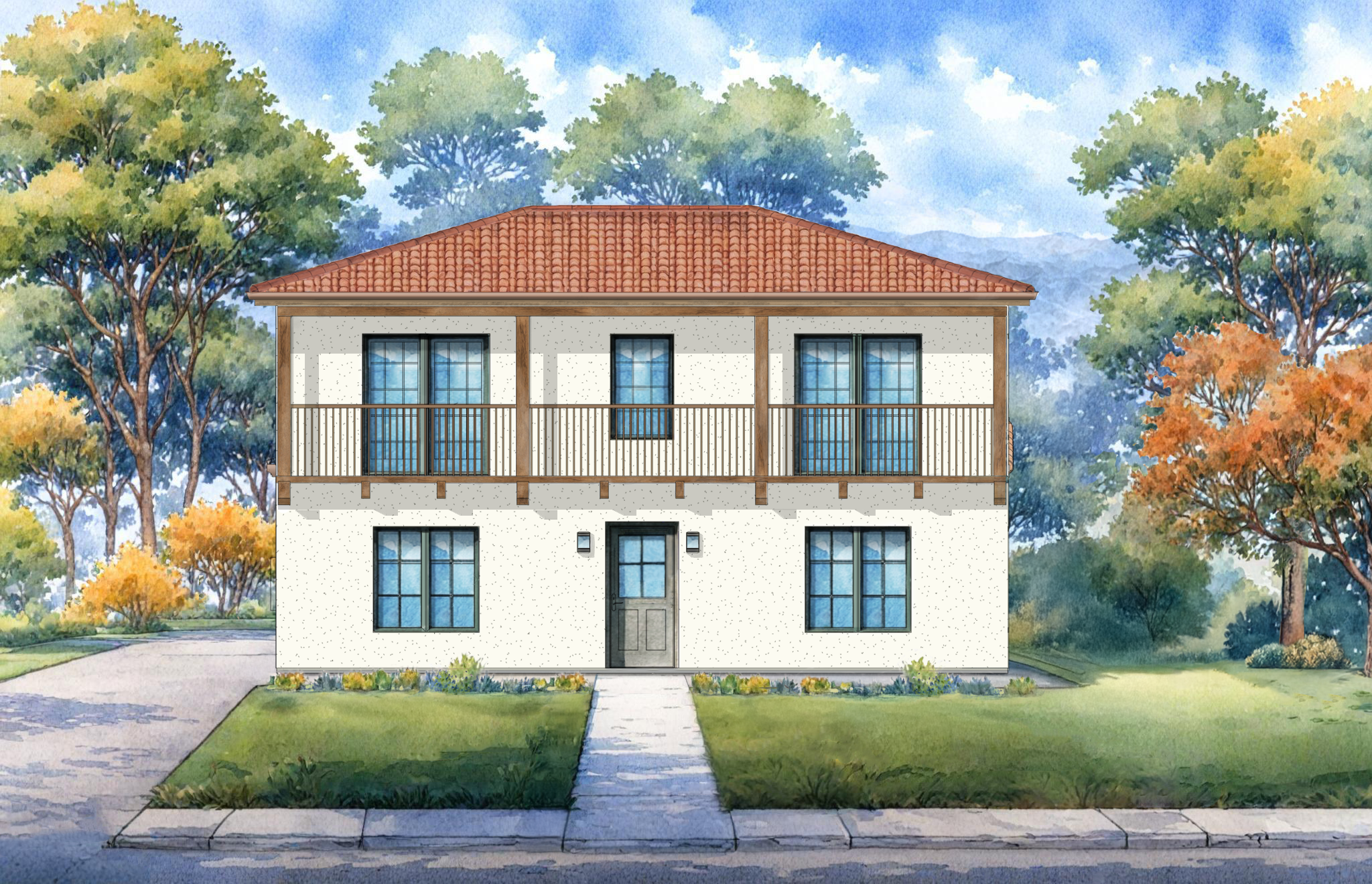 front elevation render of the Monterey II