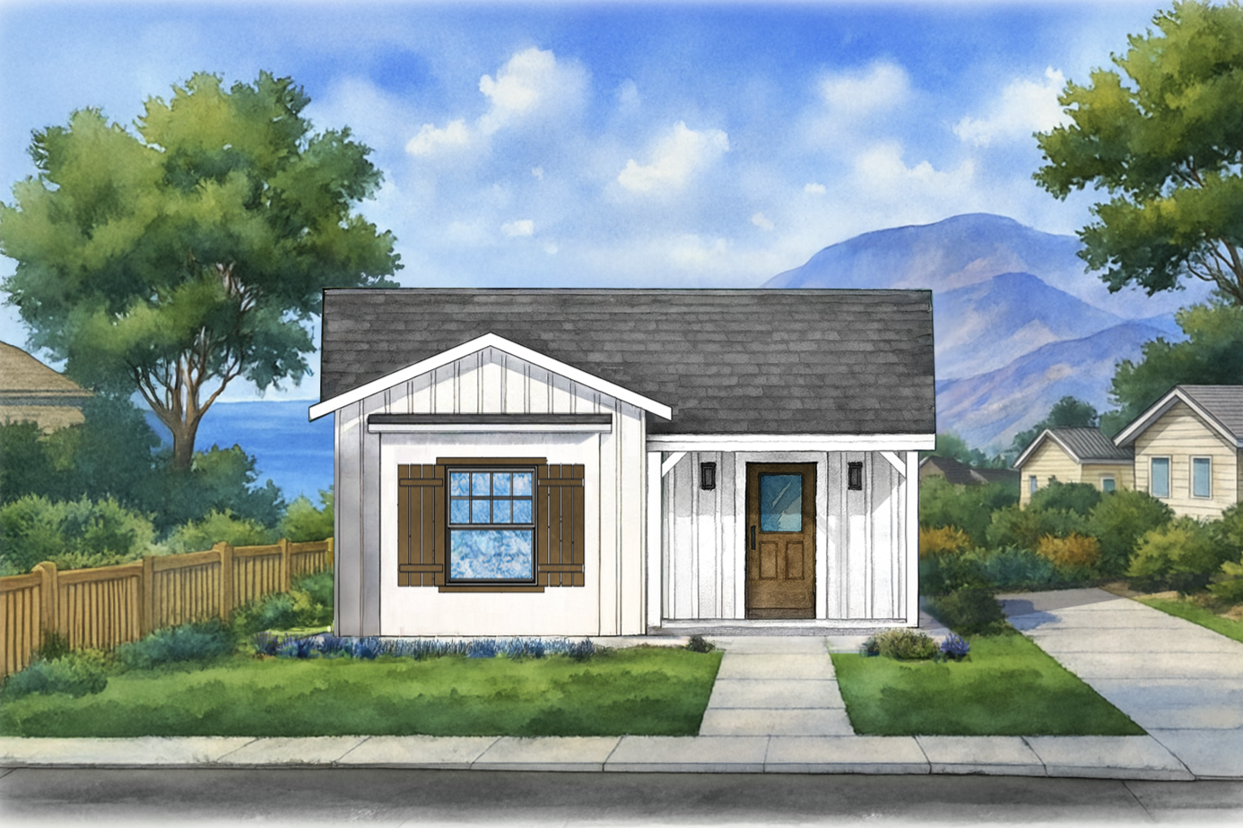 front elevation rendering of the Billy