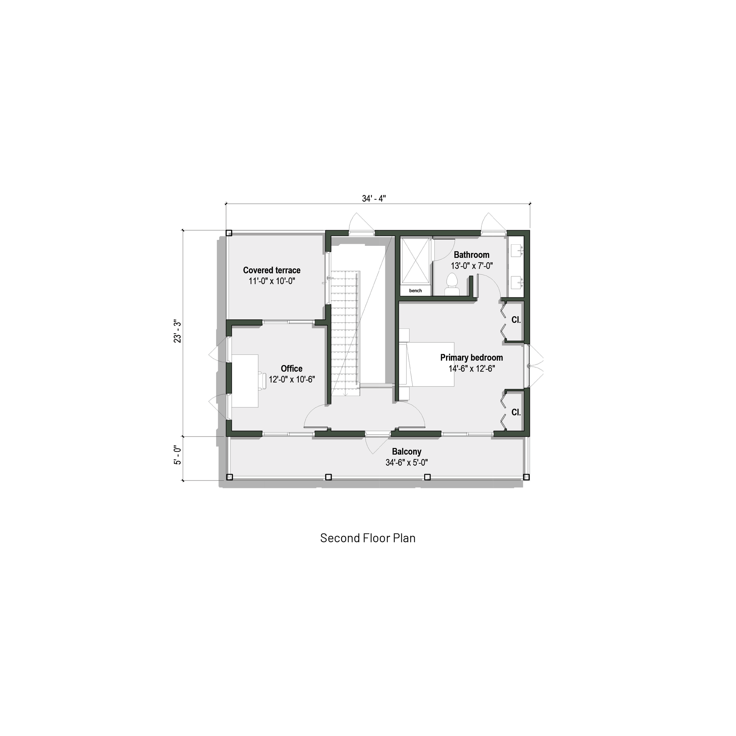 second floor plan of The Monterey II