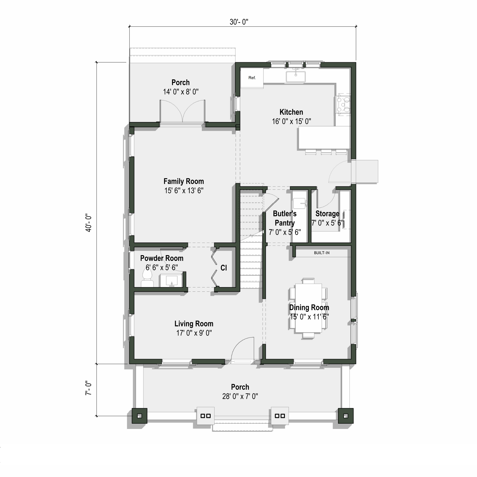 ground floor plan of the Arroyo