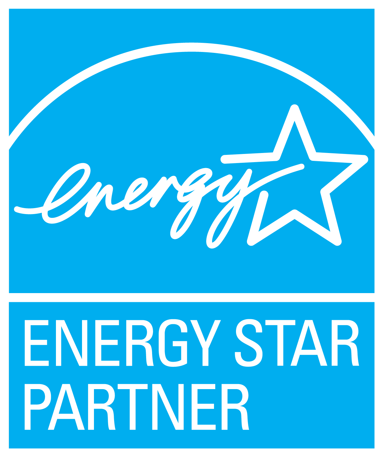 Energy Star logo with blue background, white star, and the words 'energy star' in cursive and 'PARTNER' in capital letters.