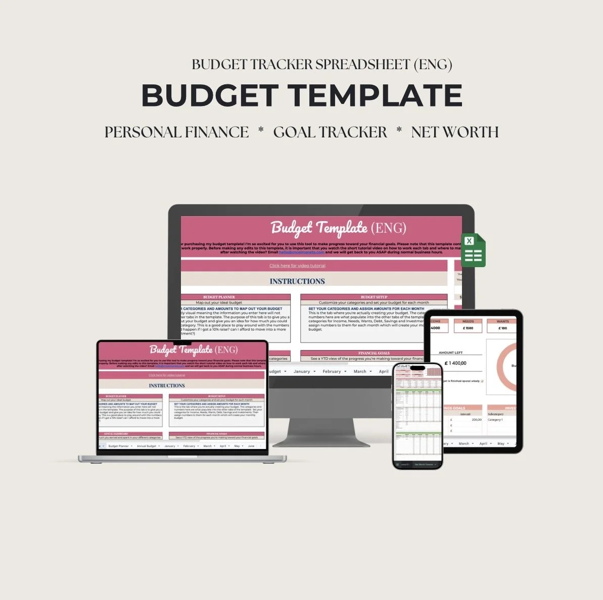 Budget Planner | Google Sheets Template (English)
