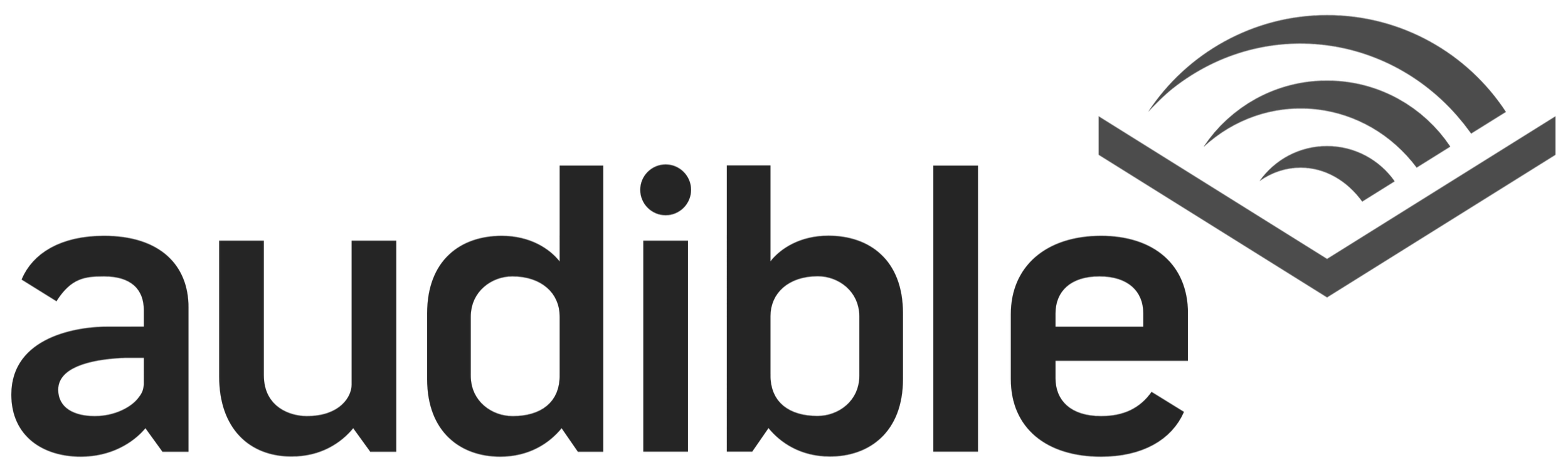 Amazon logo in black and gray with the word "amazon" and a curved arrow underneath.