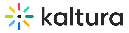 Kaltura logo with colorful starburst design and the word 'kaltura' in lowercase black letters.