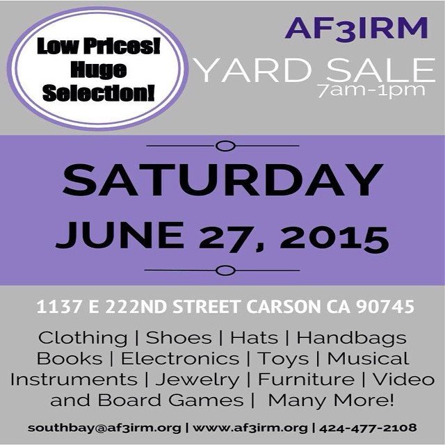 AF3IRM South Bay Yard Sale This Saturday!