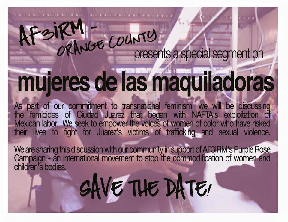 Orange County | First Podcast Show: "Mujeres de Las Maquiladoras" on March 1st