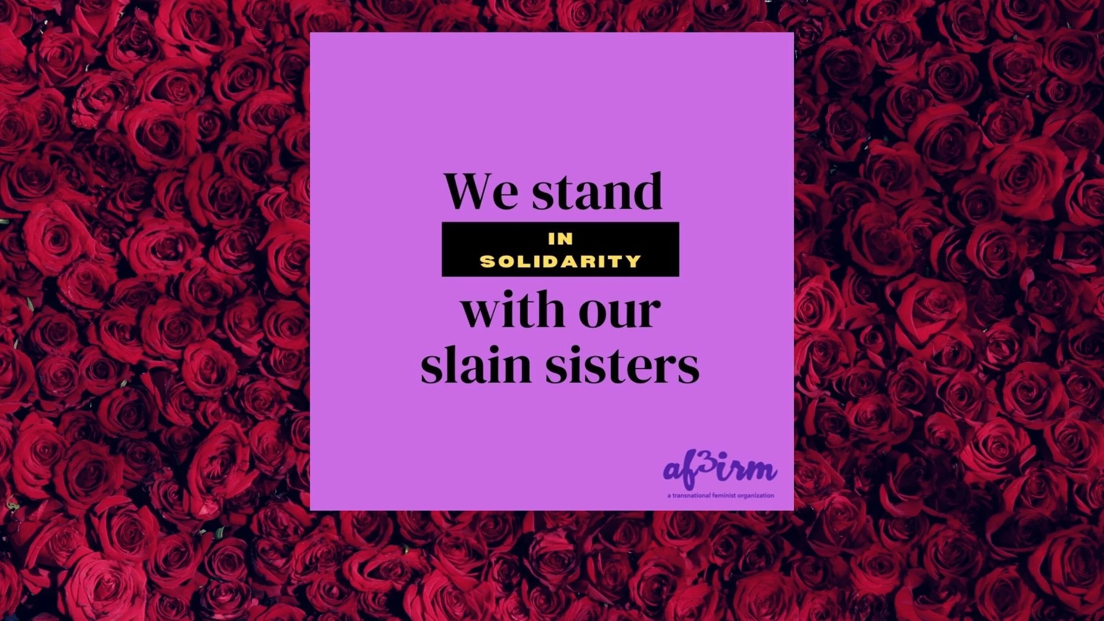 AF3IRM Stands In Solidarity With Our Slain Sisters In Georgia