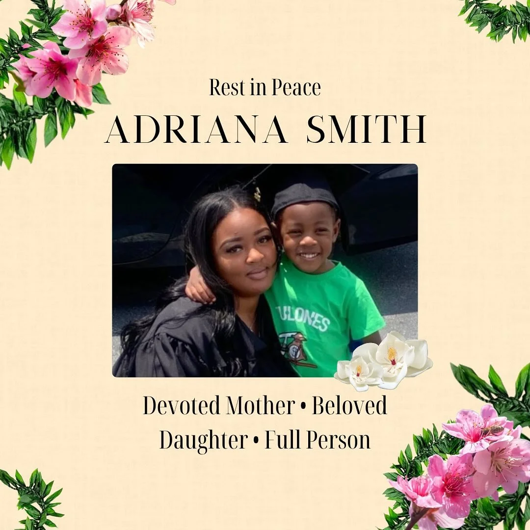 We remember and honor the life of Adriana Smith.

She was a mother and a nurse who was failed by the broken health care system and those in the Georgia State government who fail to grasp science, justice, and the personhood of women.

At 2 months pre