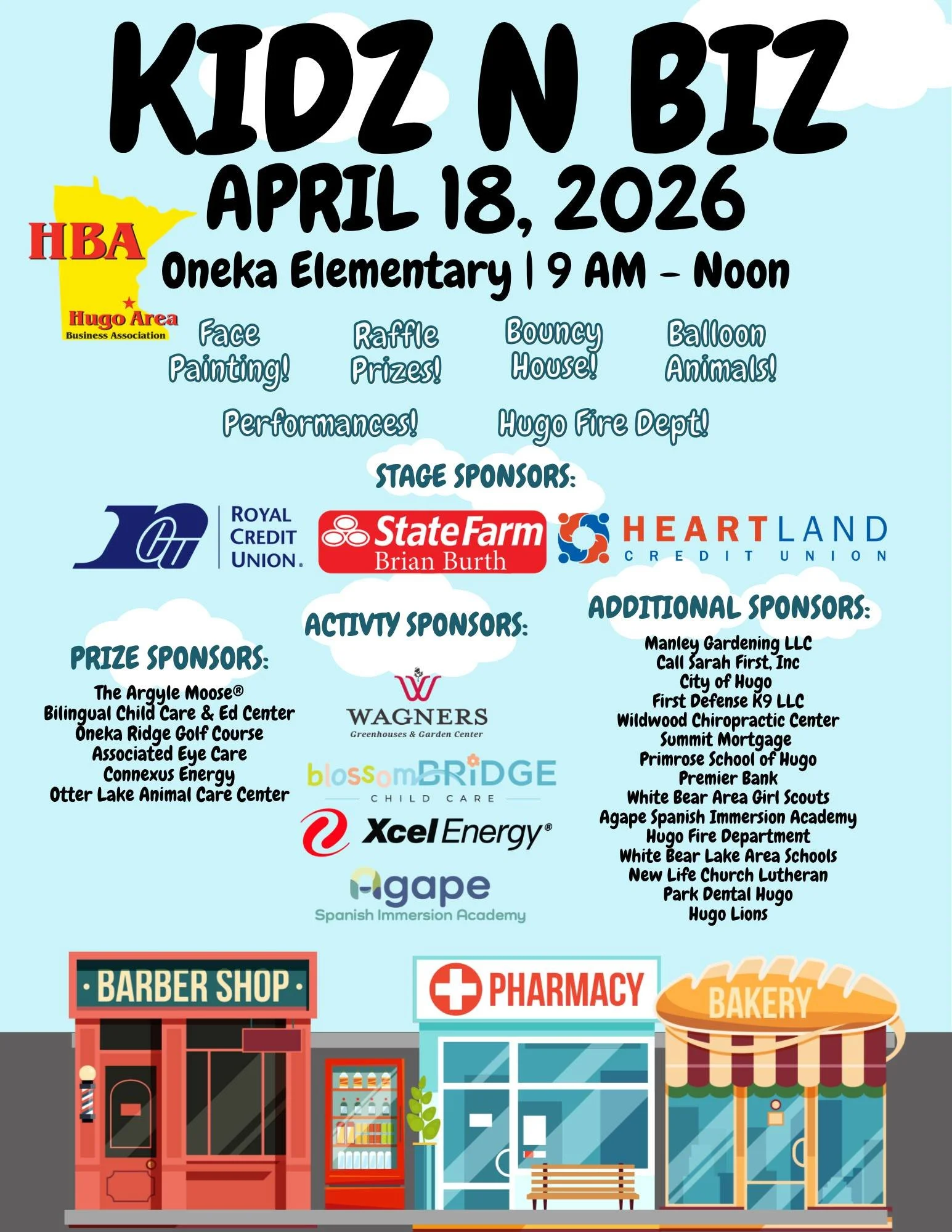 Need something to do next Saturday come see us next weekend at the KIDZ N BIZ event!  There will be Raffle prizes, bouncy houses and lots of fun for the whole family!