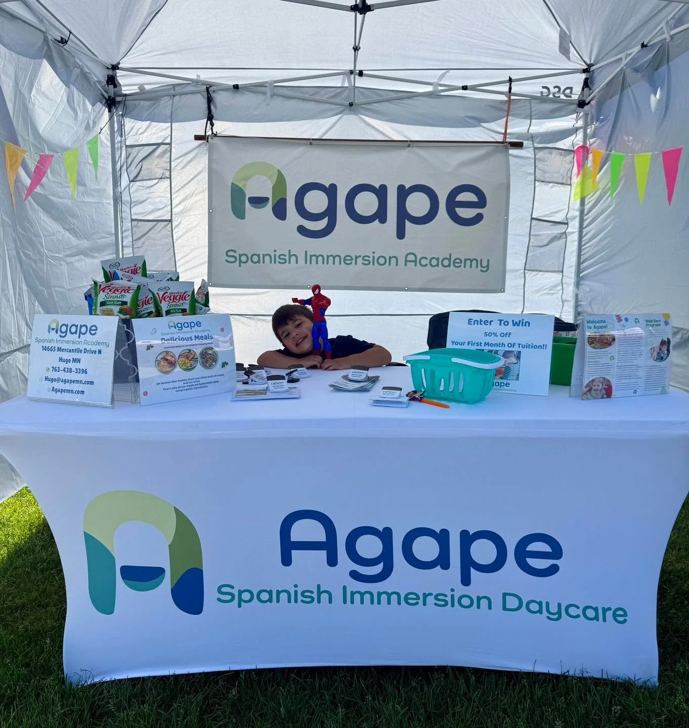 Chris and Spider-Man are staffing the booth today at Hugo Good Neighbor Days! Stop by and see us, we will be here until 3:00!