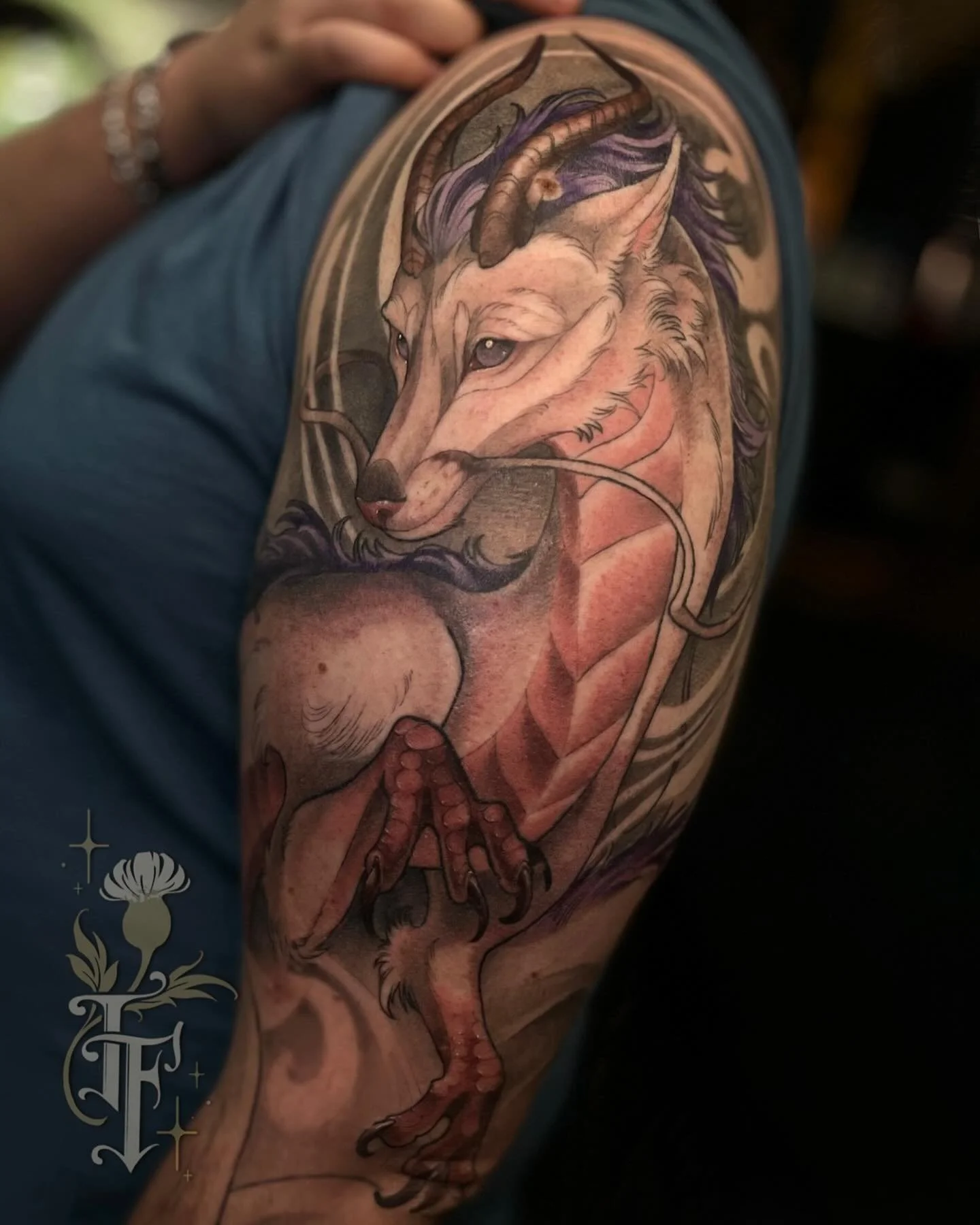 We have been shipping away at Connor&rsquo;s dragon sleeve! I&rsquo;m sure if you have been in the shop lately you see this design hanging on my wall. Excited to be able to complete this design soon. 
&bull;
&bull;
&bull;
#ohioartist #ohiotattooartis