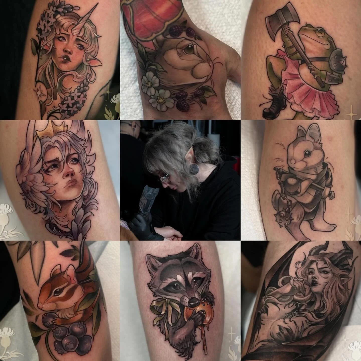 We made it to the end of 25! What wacky year! I also included some paintings that I was able to complete this year. I hope next year allows me to make more personal projects. Thank you all who let me decorate your body this year and took me on your j
