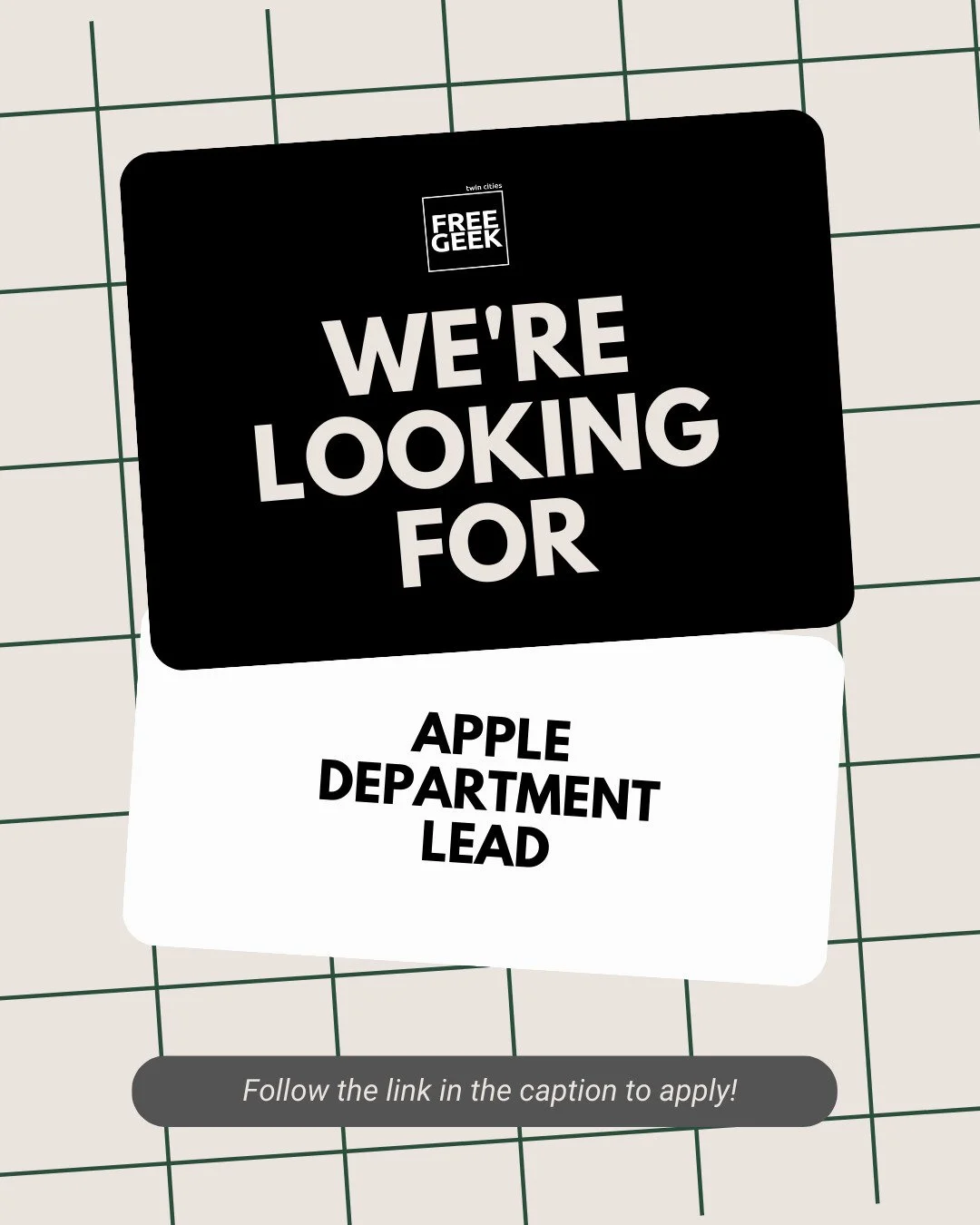 👋 Hey, Free Geek Twin Cities community! We&rsquo;d like to point you in the direction of a job opening we are currently filling, and recommend you keep an eye on our official channels for potential new job roles we will be hiring for. We&rsquo;d lov