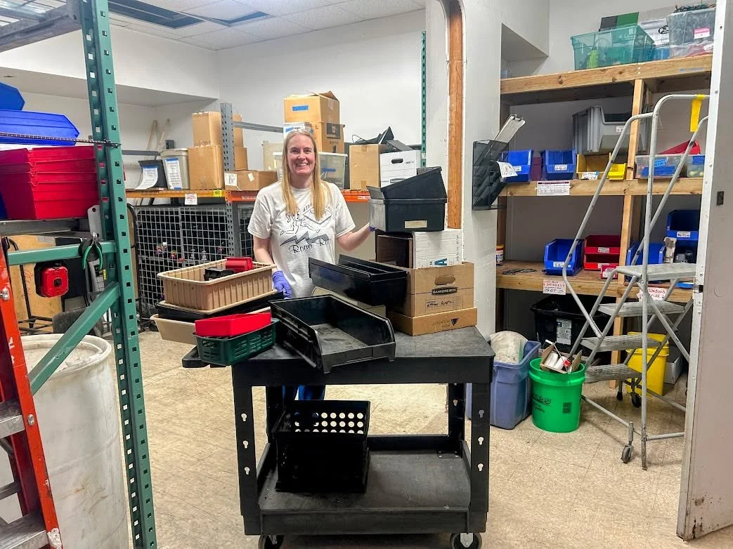 Staff and volunteers participated in our facility clean out on Thursday, Nov. 20, ahead of the $1 sale on Saturday. Melissa, a longtime volunteer, said that volunteering is a great way to get involved. 
&quot;I think it's a great way to give back to 