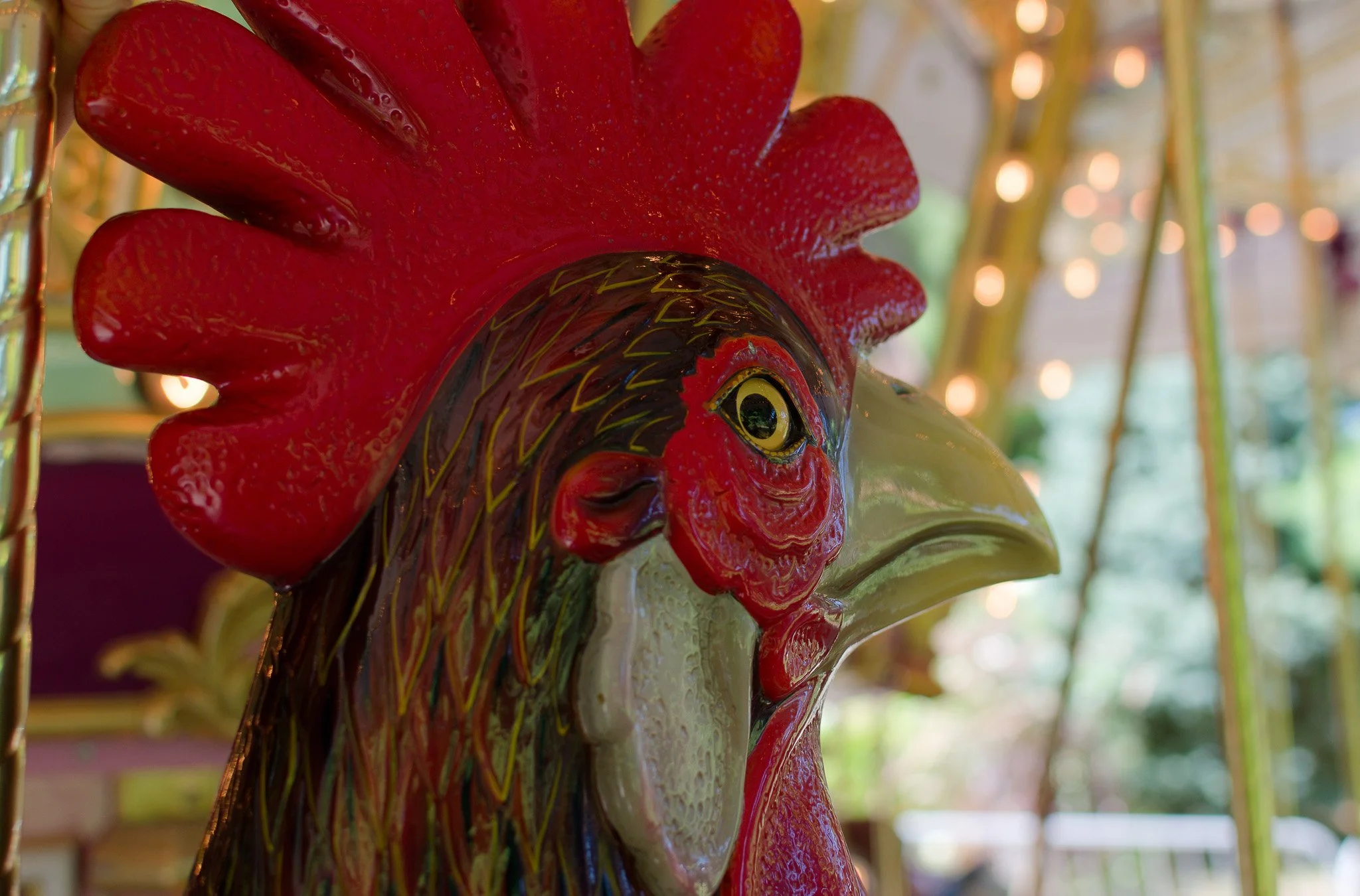 Carousel Rooster Postcard