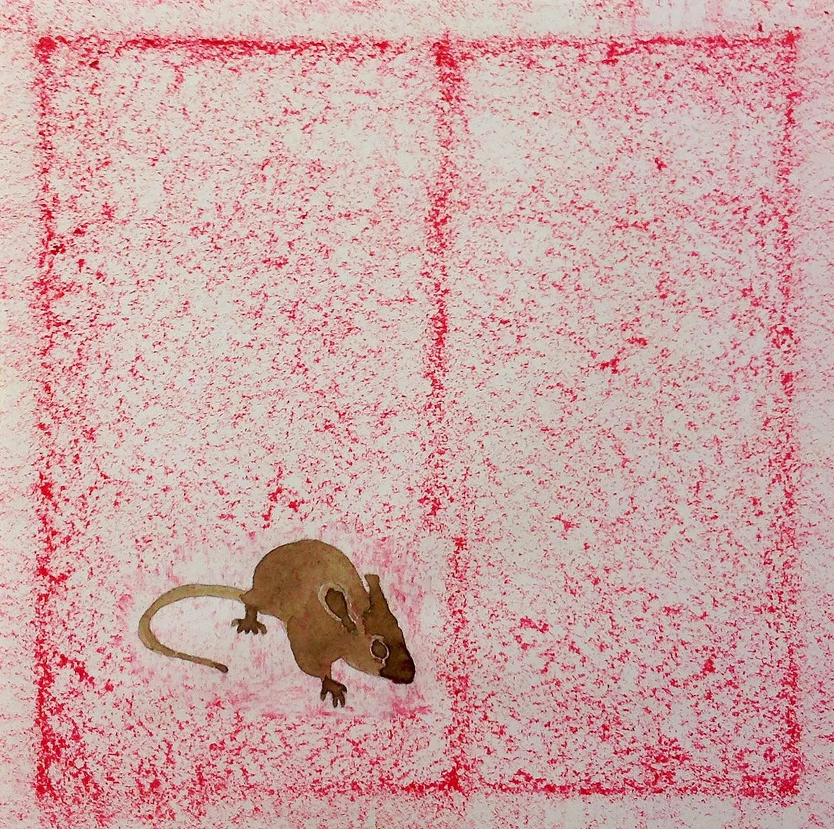Talismans for Sullen Entropy (#18/Brown & Red) | 10”x10” | color pastel & walnut ink on paper. 2014.