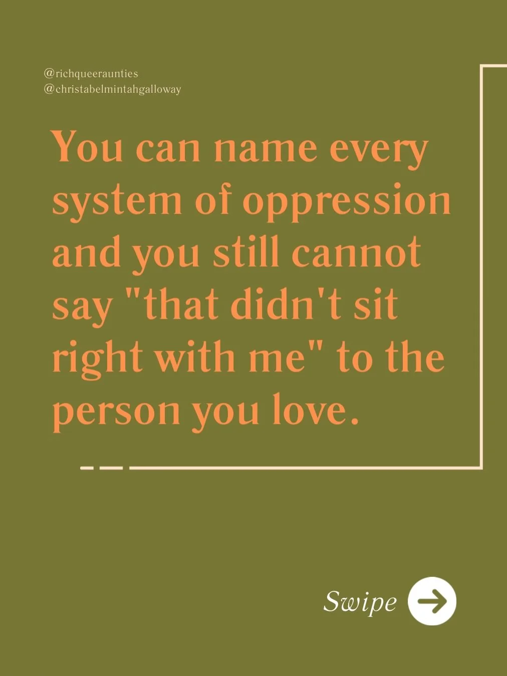 Don&rsquo;t do &ldquo;decolonization&rdquo; for strangers while your real relationships rot in silence.

The internet version of liberation gives you language. It gives you posture. It gives you a fight you can win in public. It also quietly trains y