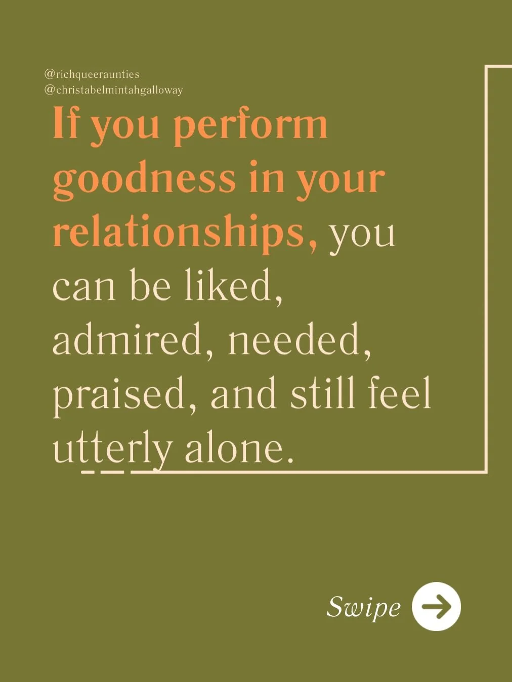 Being easy to love is not the same thing as being known. That&rsquo;s the trap. You can be the most &ldquo;mature&rdquo; person in the room and still feel lonely because you&rsquo;re not actually in the room as yourself. You&rsquo;re in the room as a
