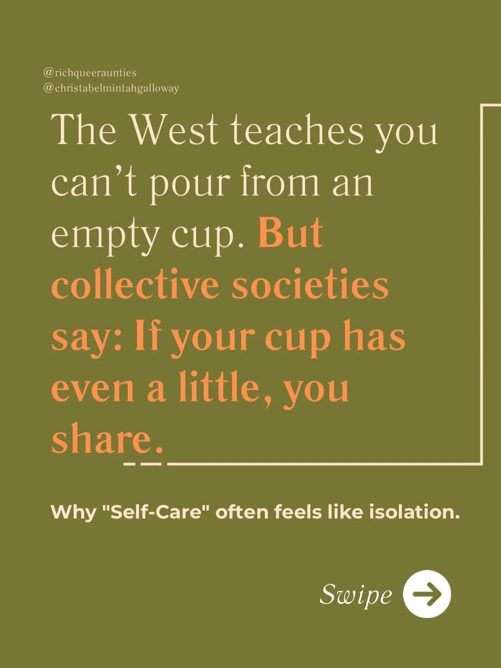 You have been told to fill your cup before you pour into anyone else. And you have been trying. For years, probably. You fill it with rest and therapy and solo healing and protecting your energy. And you are still exhausted. Because a cup you fill al