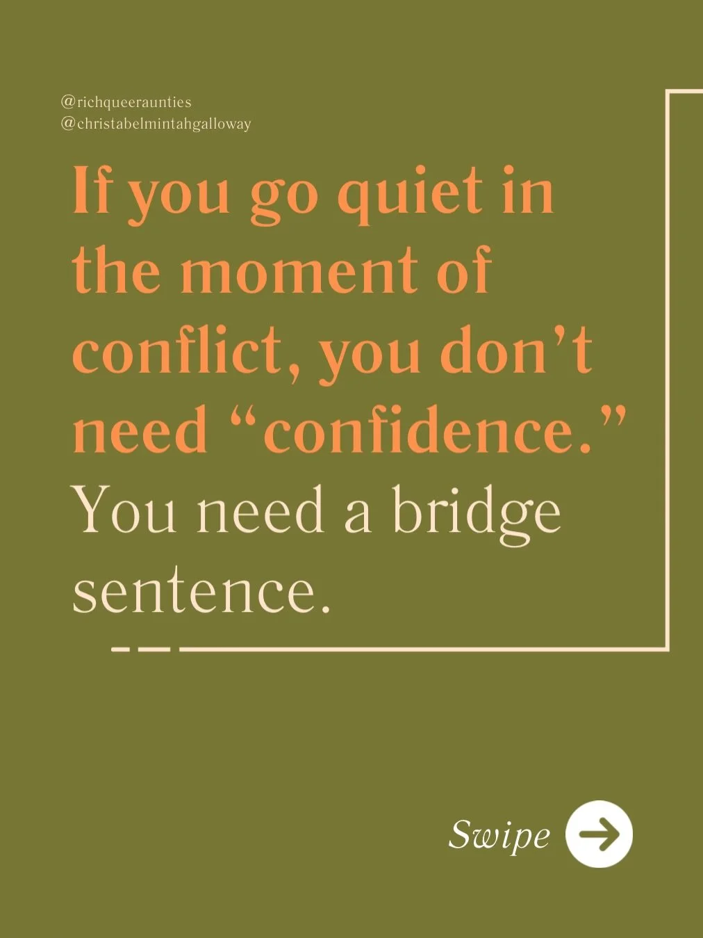 Some of y&rsquo;all are trying to &ldquo;heal&rdquo; your silence with willpower. 

That&rsquo;s not how this works. Silence was trained into you. So the way out is training too.

A bridge sentence is not weakness. It&rsquo;s you refusing to abandon 