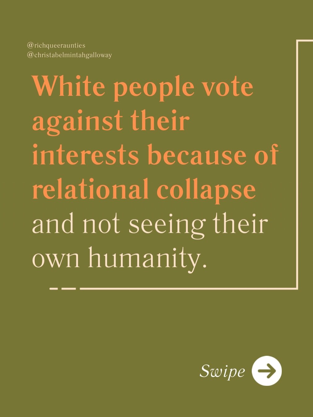 The political crisis is a relational crisis.

Not metaphorically. Literally.

If someone cannot recognize humanity in themselves, they will struggle to recognize it in other people. And if they cannot recognize humanity, they cannot vote for it. Not 