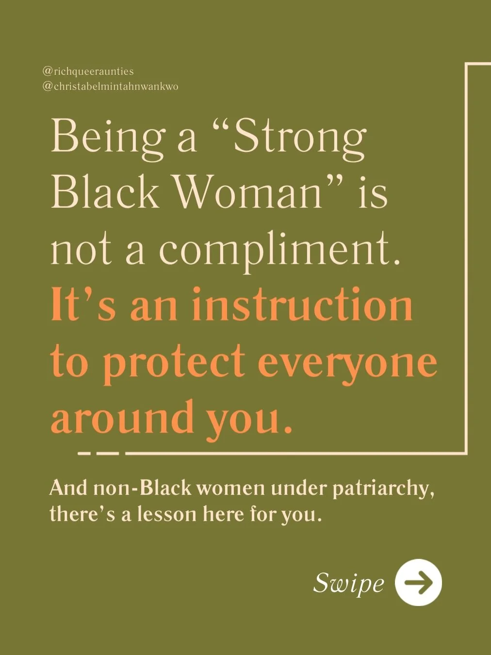 &ldquo;Strong Black women don&rsquo;t break&rdquo; is not a description.
It&rsquo;s a demand I want you to reject. 

Because it was not written for your protection.

It was written to protect everyone around you from having to witness your limits. Th