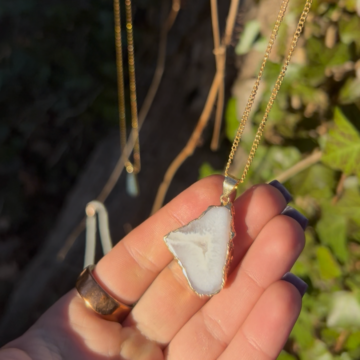Halo Earth Druzy Talisman