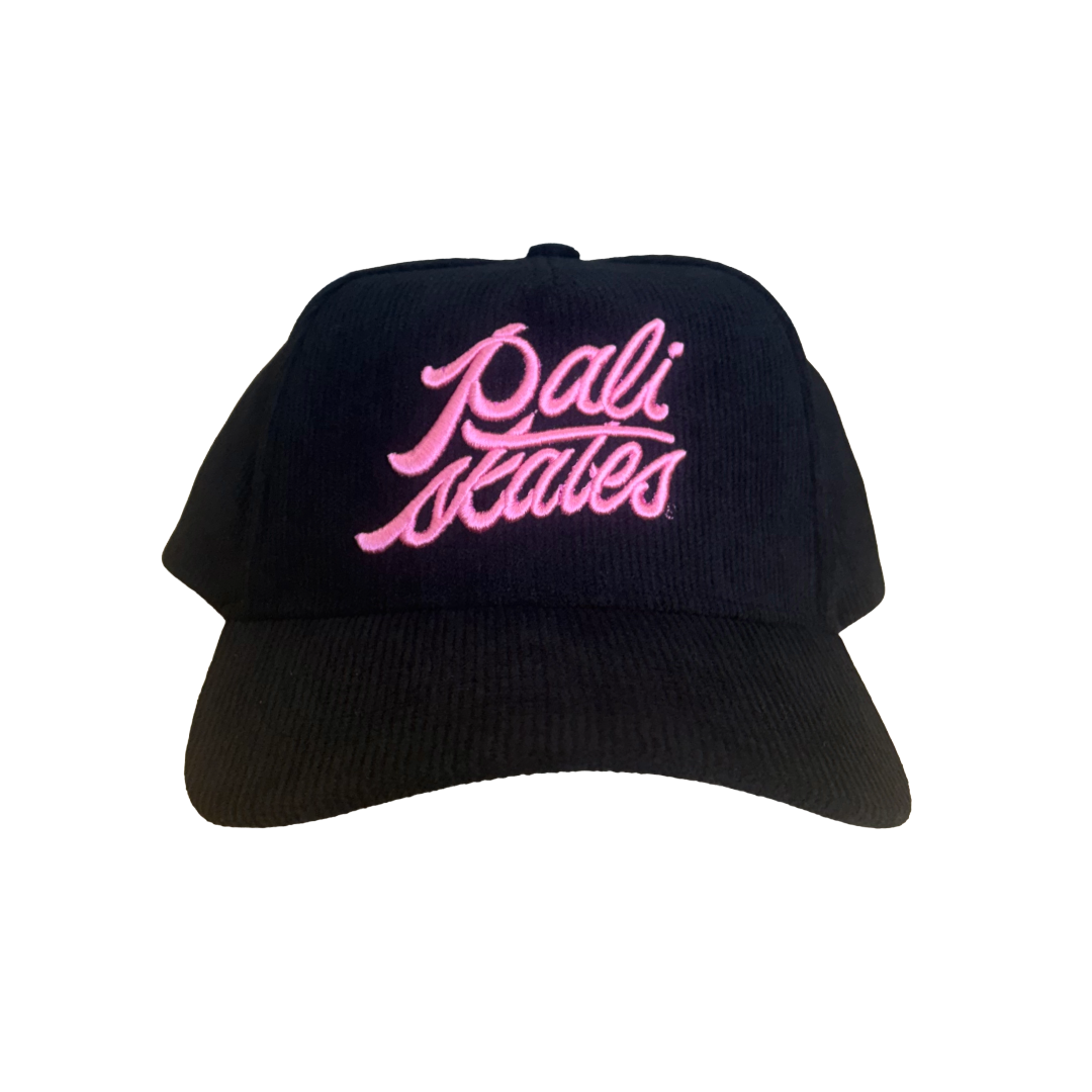 Paliskates Script Black Cord Snapback Hat