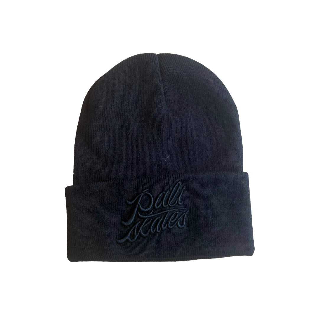 Paliskates Script Black Beanie