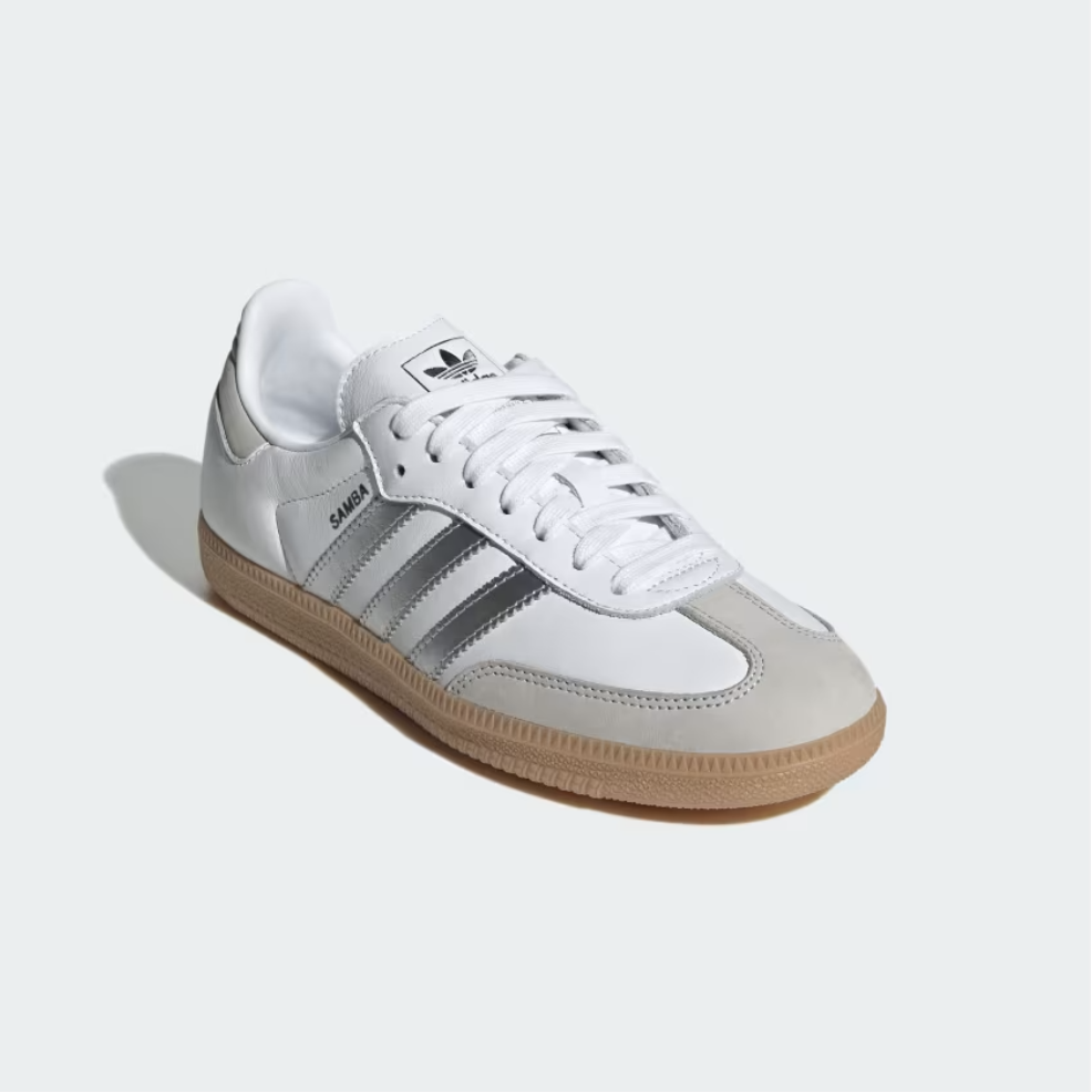 adidas gazelle silver green womens adidas Samba OG Shoes - Women's - Cloud White / Alumina / Aurora Plum main image 0