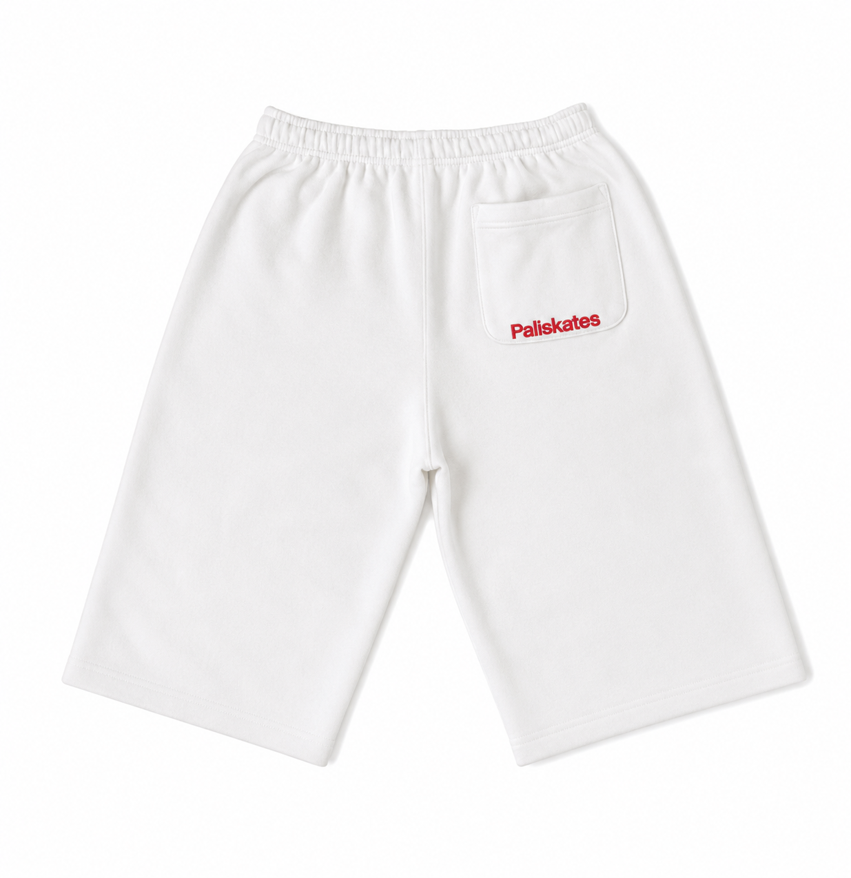 Extra-Long Sweatshorts (White with Red)