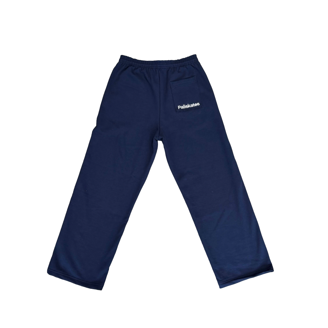 Paliskates Embroidered Open Leg Sweatpants (Navy)