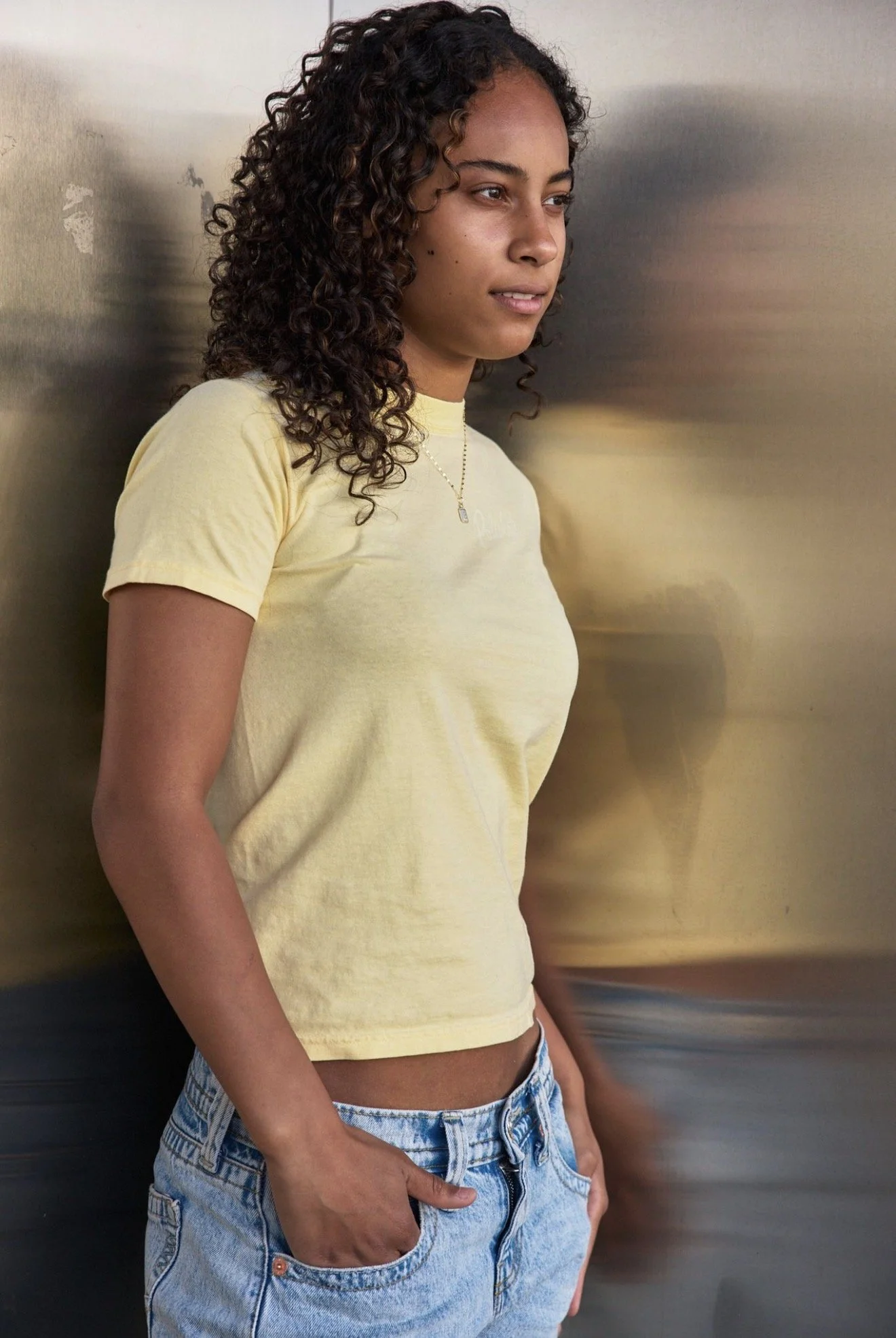 Youth Paliskates Script T-Shirt (Butter Yellow)
