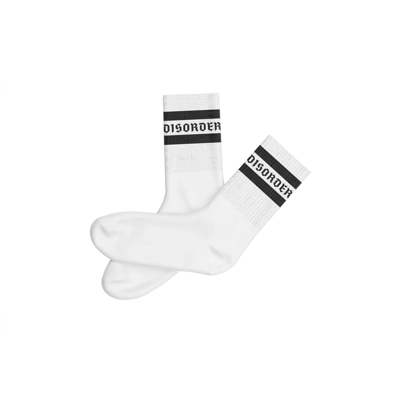 Disorder White Staple Logo Socks