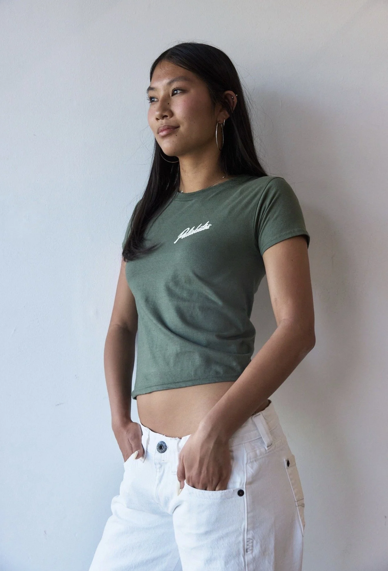 Youth Paliskates Script T-Shirt (Military Green)