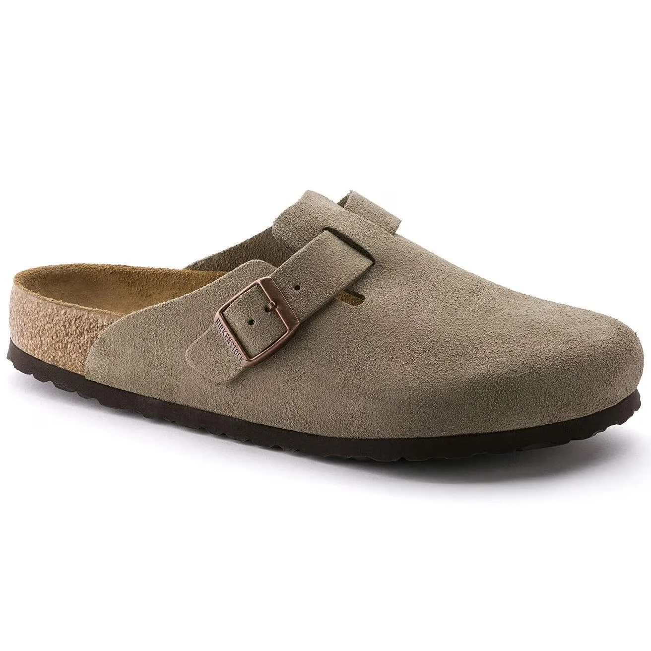 Birkenstock Boston Soft Footbed Suede Leather (Taupe)